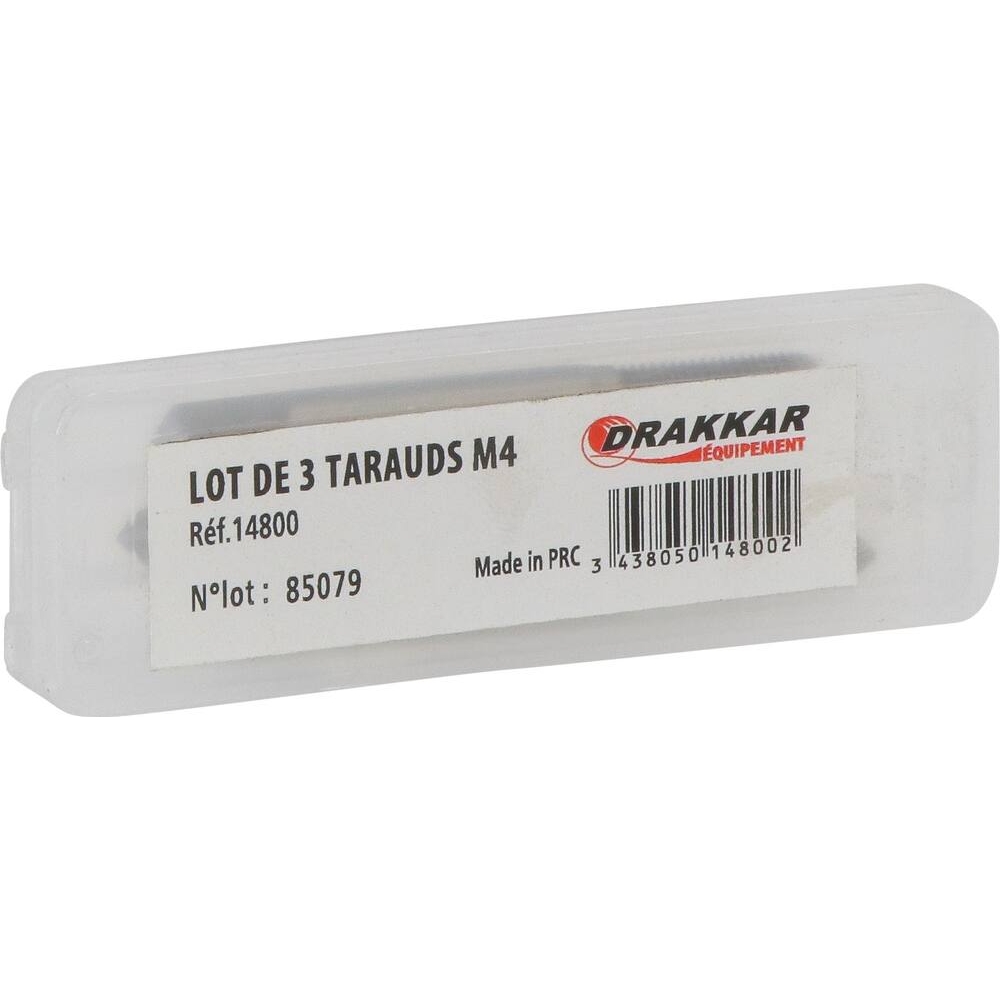Taraud métaux HSS 3 passes M4 DRAKKAR - 14800