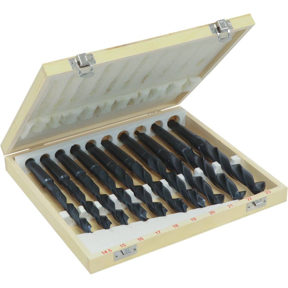 Foret laminé de 14,5 à 23mm cône morse N°2 - coffret bois de 10 pcs DRAKKAR TOOLS - 14892