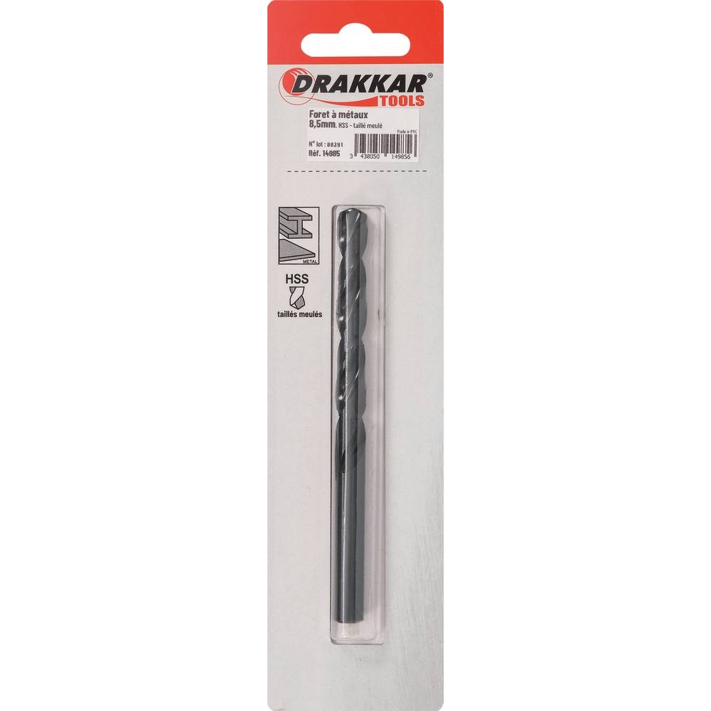 Foret à métaux HSS 8,5mm - de 1 pcs DRAKKAR TOOLS - 14985