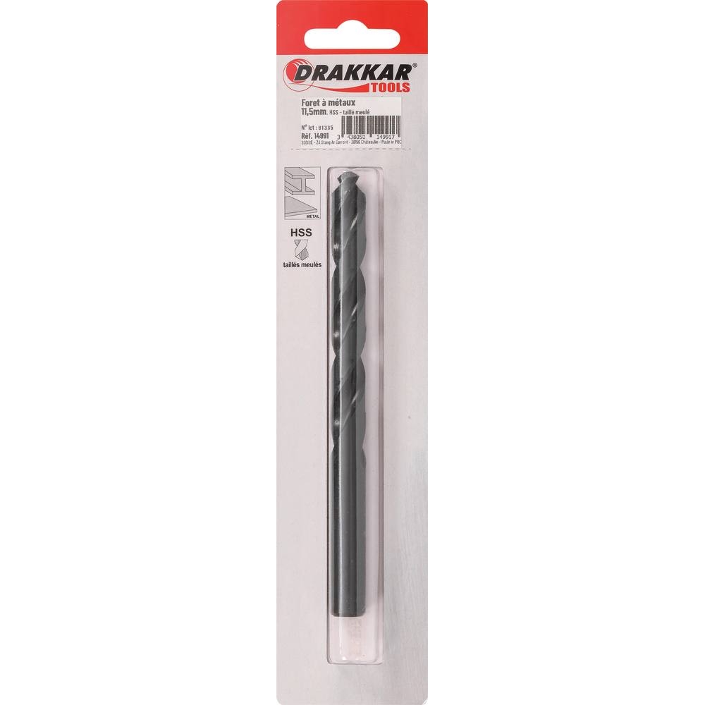 Foret à métaux HSS 11,5mm - de 1 pcs DRAKKAR TOOLS - 14991