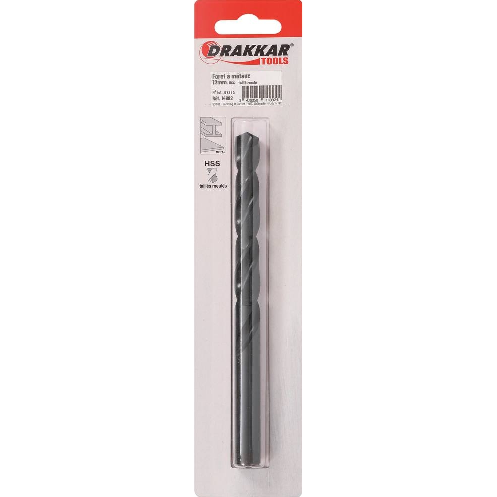 Foret à métaux HSS 12mm - de 1 pcs DRAKKAR TOOLS - 14992