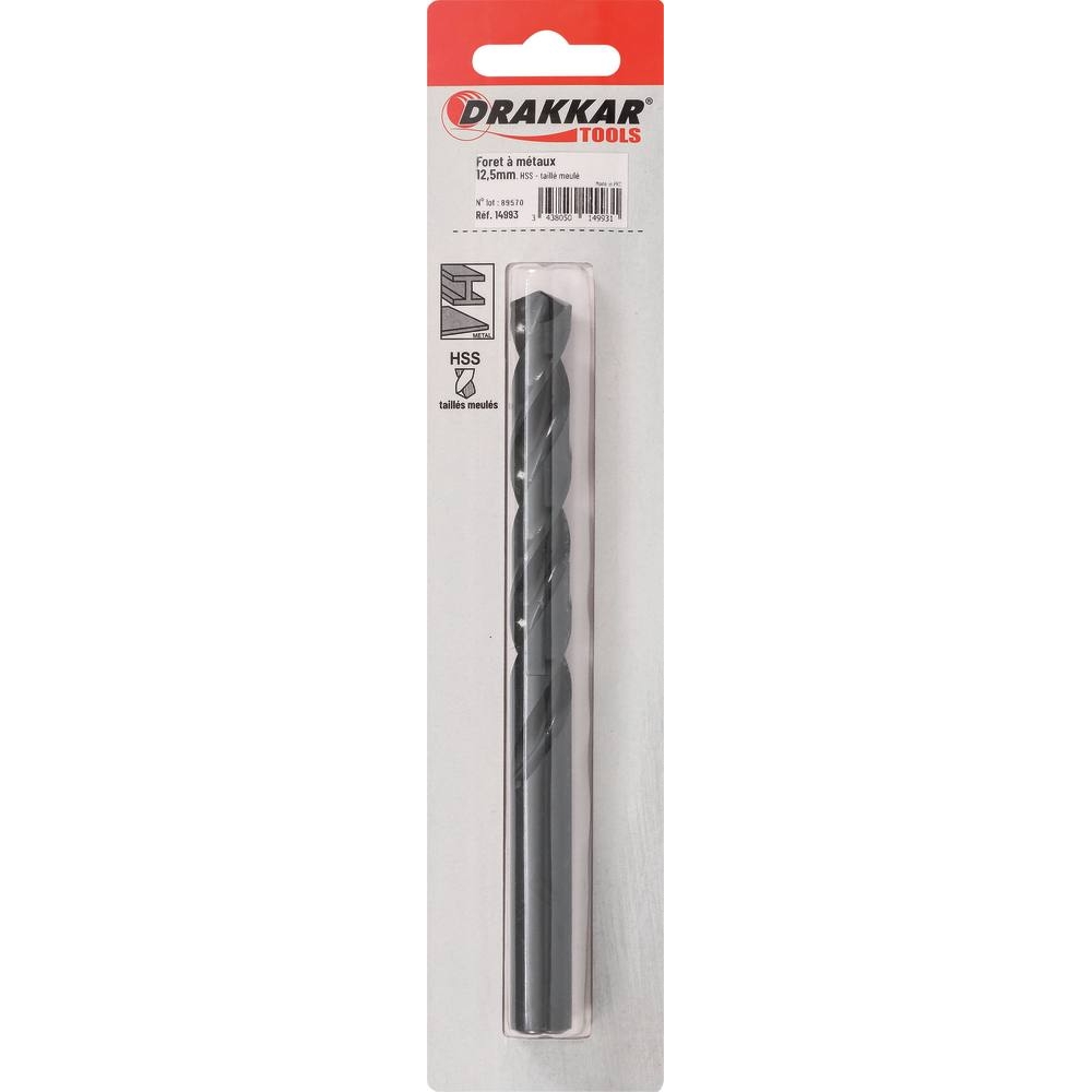 Foret à métaux HSS 12,5mm - de 1 pcs DRAKKAR TOOLS - 14993