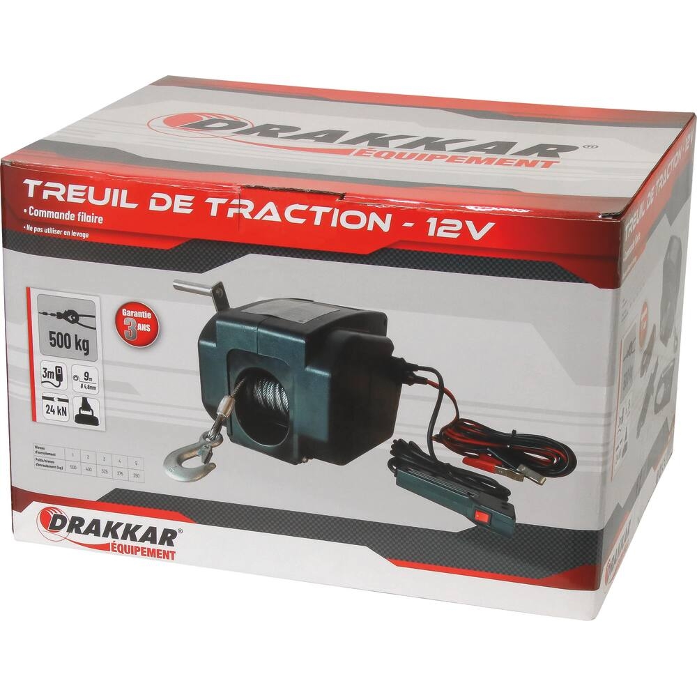Treuil de traction électrique 12V 500kg DRAKKAR - 15252