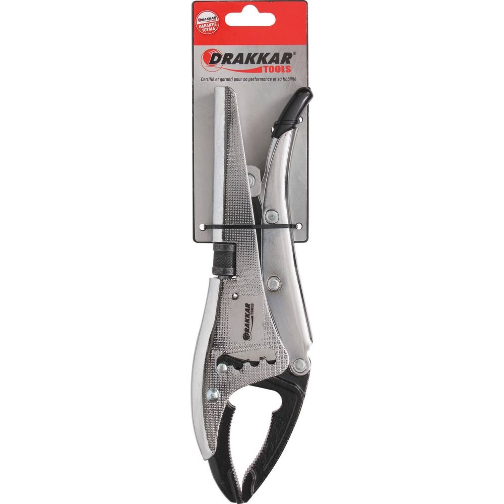 Pince étau à 4 crans 250mm réglage par molette - carte DRAKKAR TOOLS - 15496