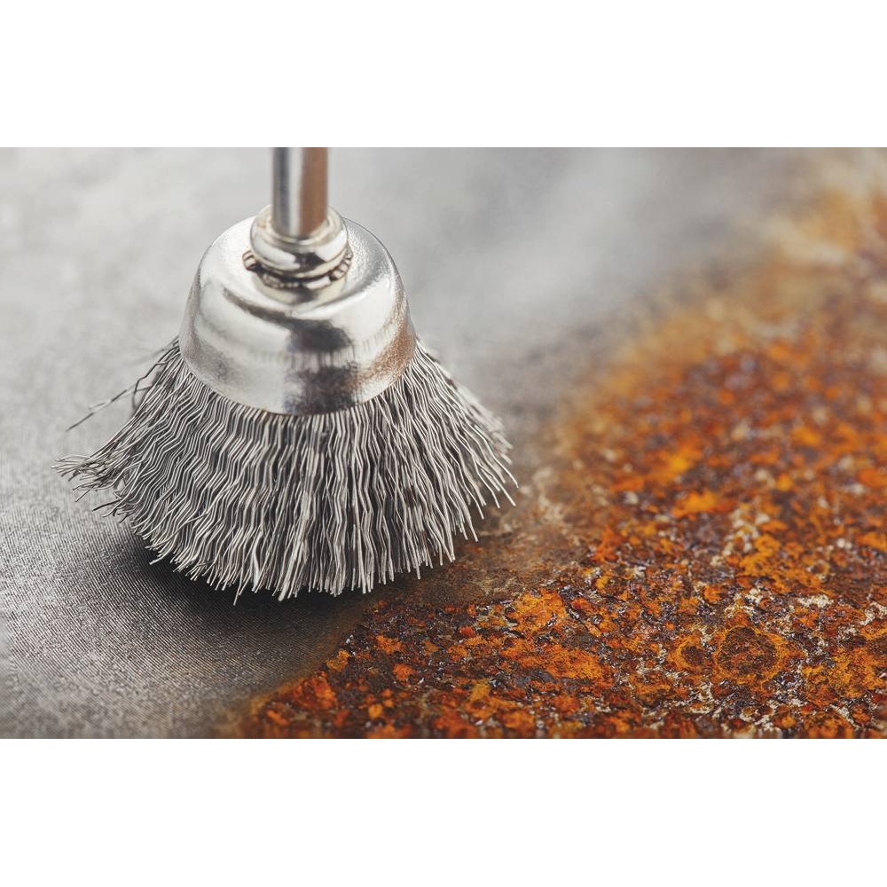Brosse conique sur tige 6mm fil acier ondulé 50mm DRAKKAR TOOLS - 15589
