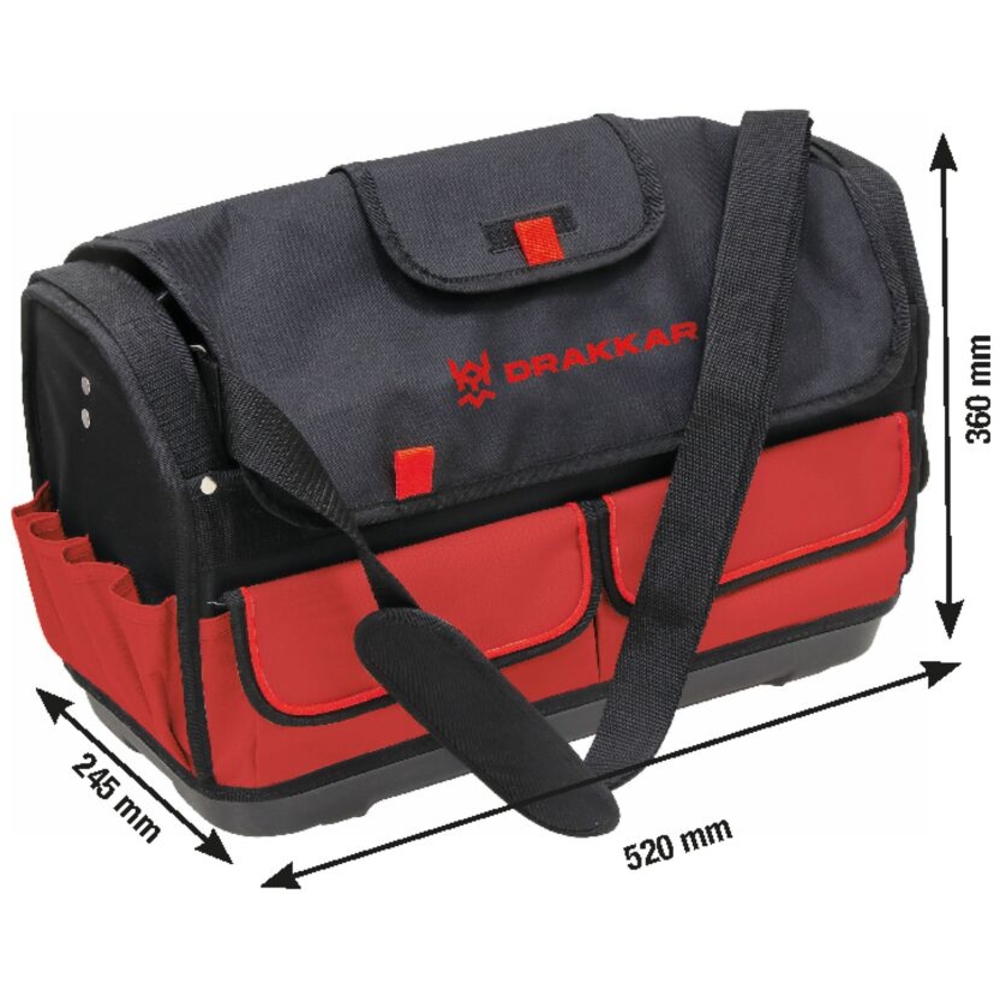Sac porte-outils textile avec anse métallique 520x245x360mm DRAKKAR - 15691