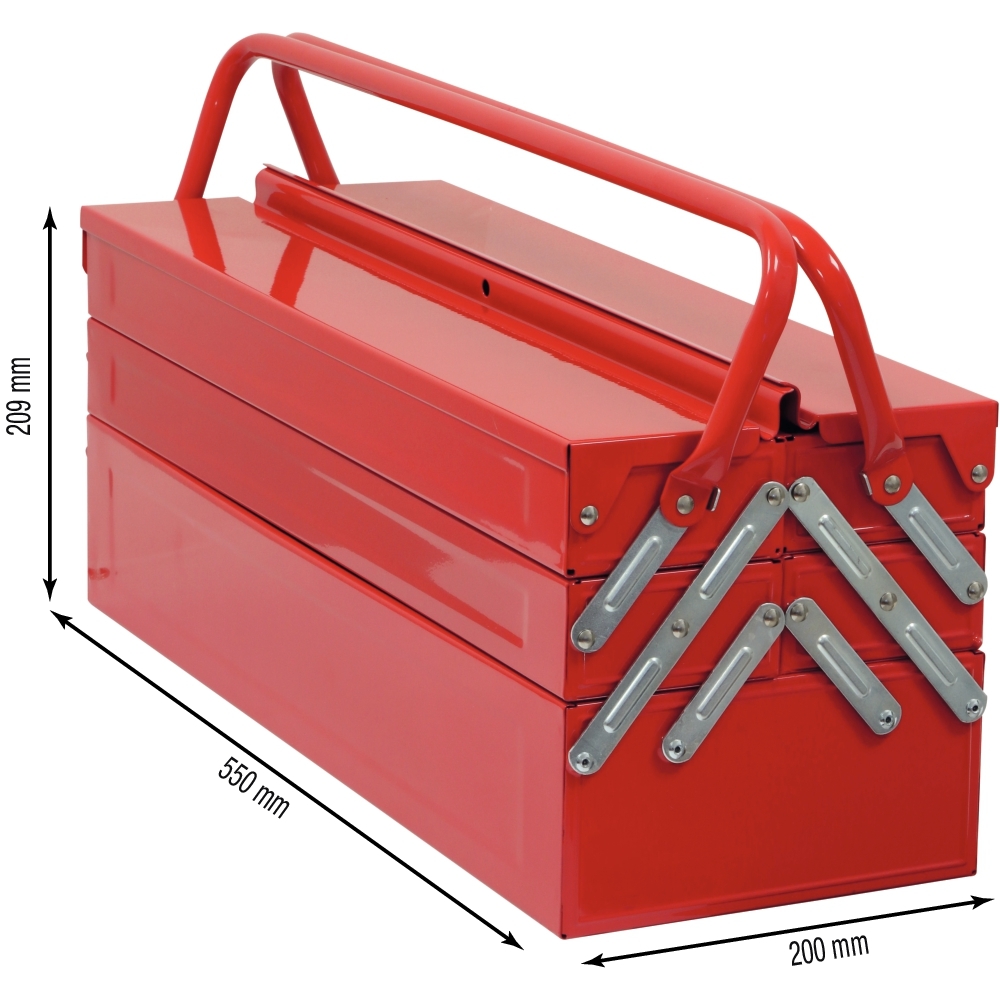 Caisse à outils métallique 5 compartiments 550x200x209mm DRAKKAR - 15718
