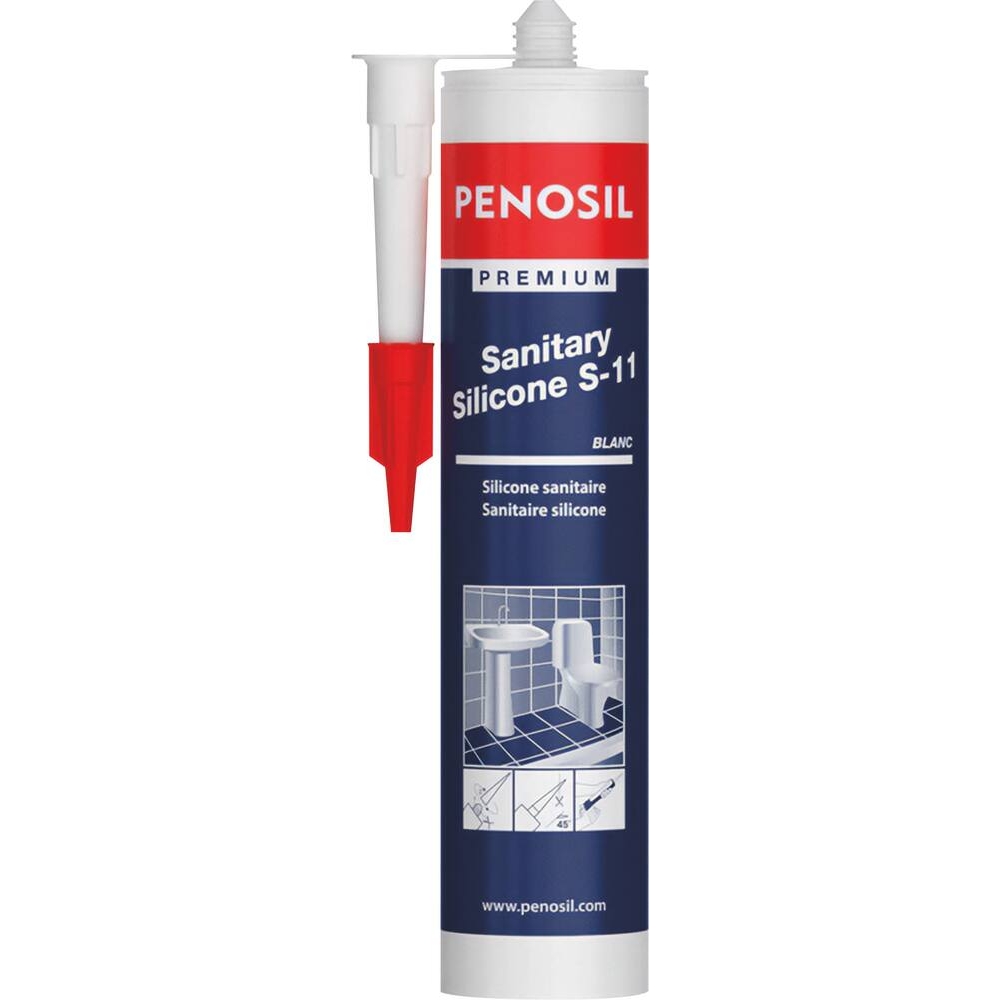 Mastic silicone blanc spécial sanitaire - cartouche de 300ml PENOSIL - 15843