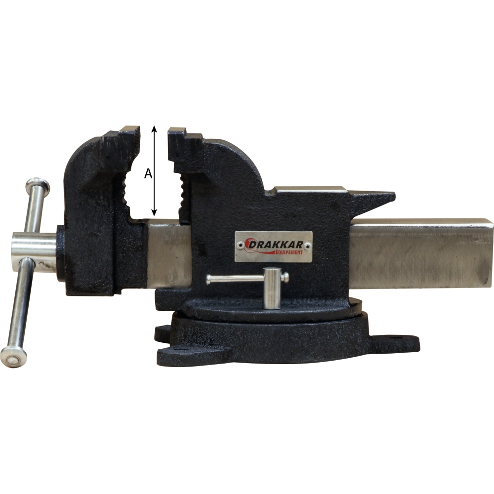Etau acier 150mm avec enclume/serre tubes/base pivotante à 360° DRAKKAR - 15990