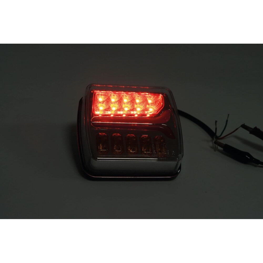 Feu arrière carré LED droit 12/24V 4 fonctions - SODIFLASH - 16036