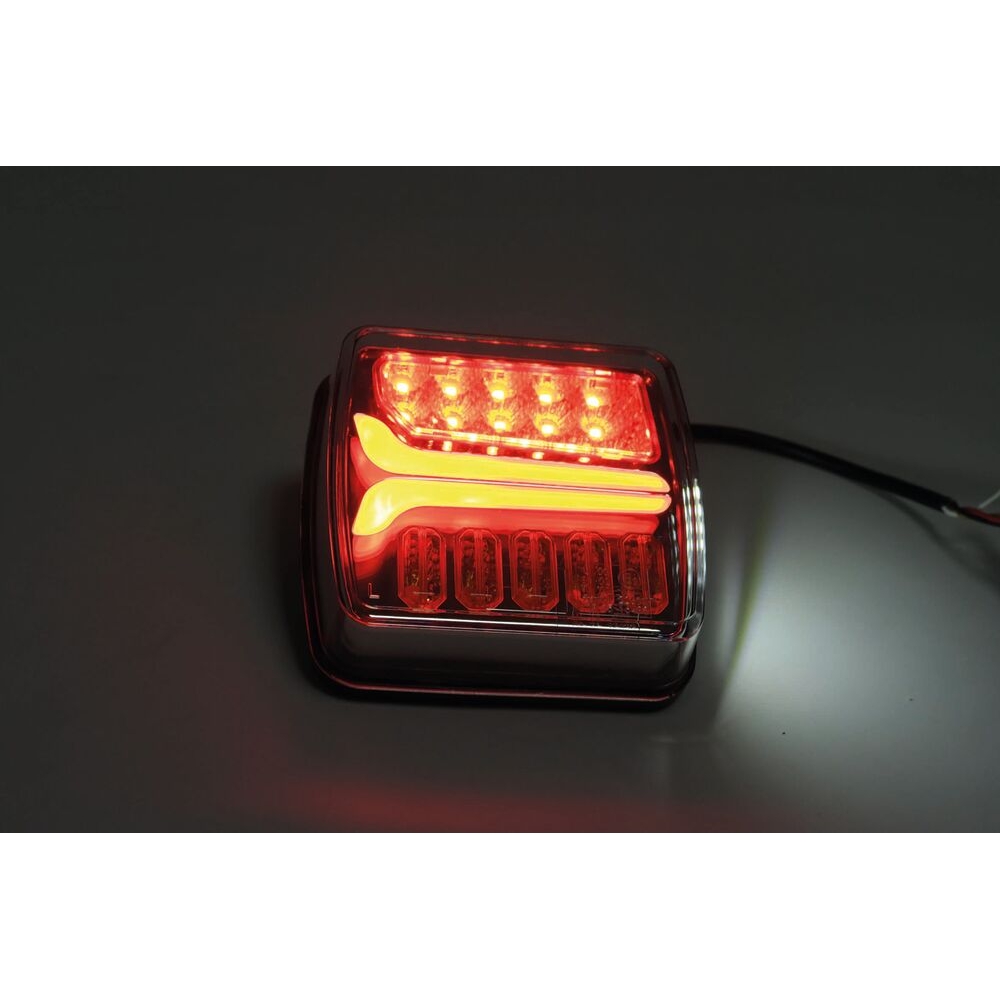 Feu arrière carré LED gauche 12/24V 4 fonctions - SODIFLASH - 16050