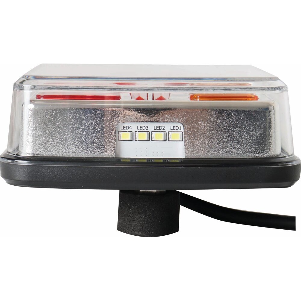 Feu arrière carré LED gauche 12/24V 4 fonctions - SODIFLASH - 16050