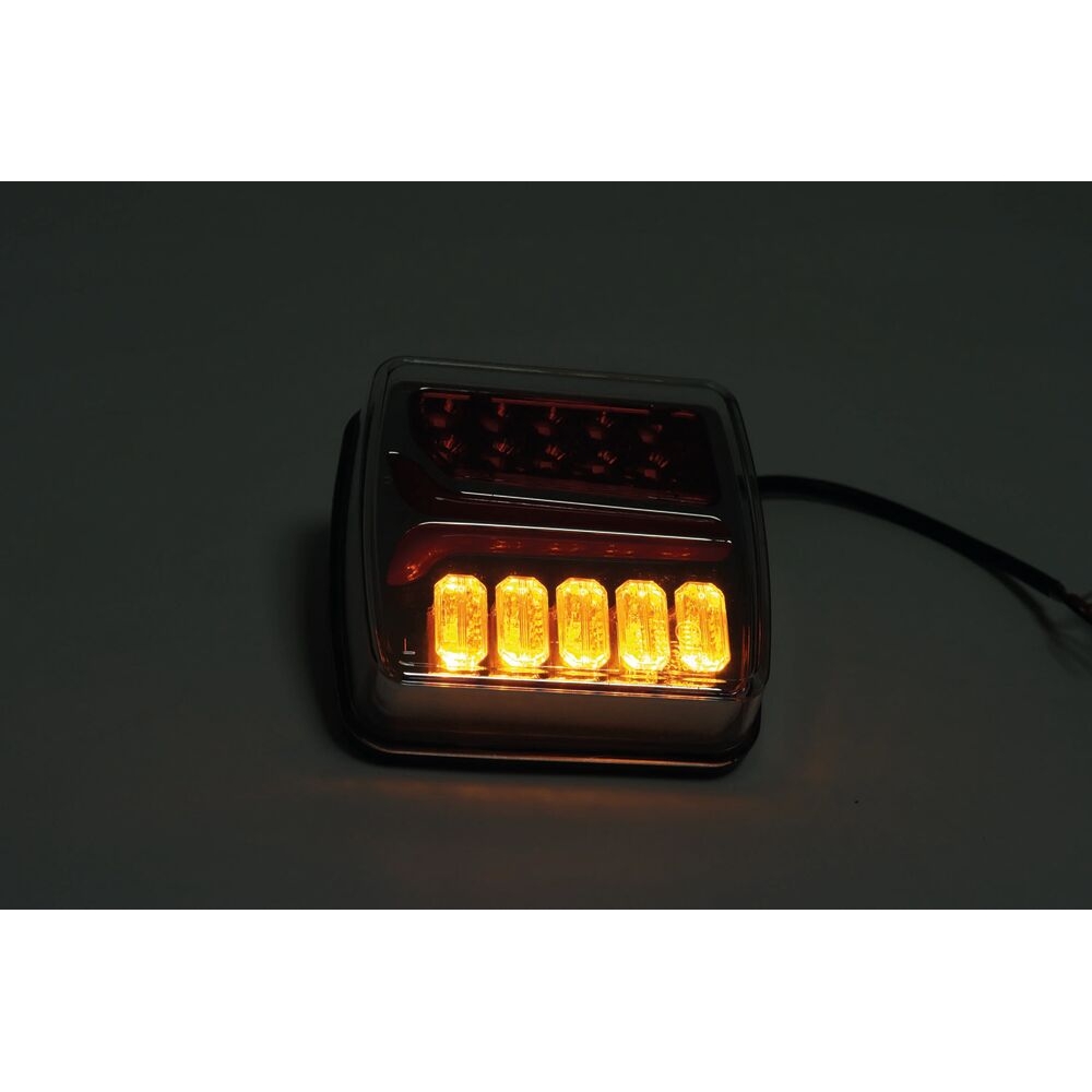 Feu arrière carré LED gauche 12/24V 4 fonctions - SODIFLASH - 16050