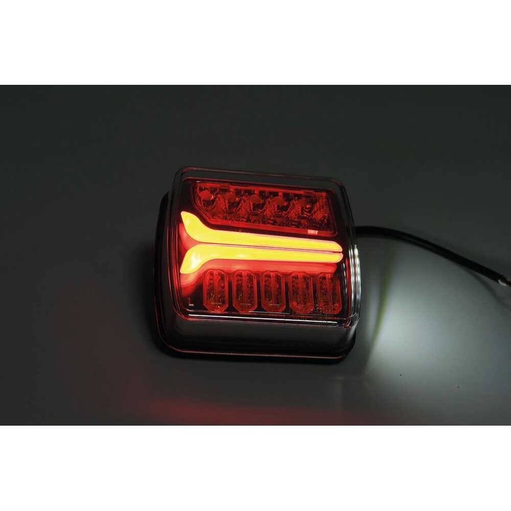 Feu arrière carré LED gauche 12/24V 4 fonctions - SODIFLASH - 16050