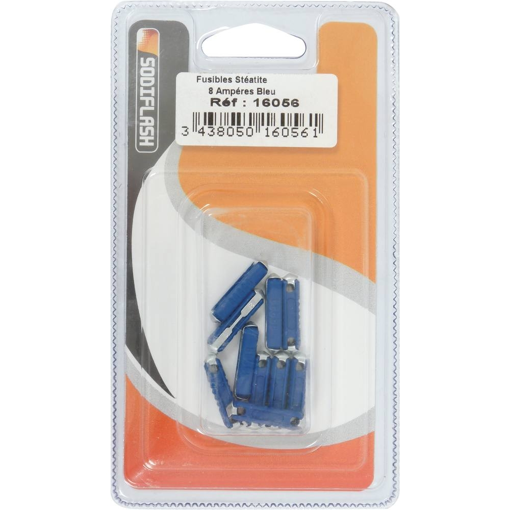 Fusible steatite 8A bleu - de 10 pcs SODELEC - 16056