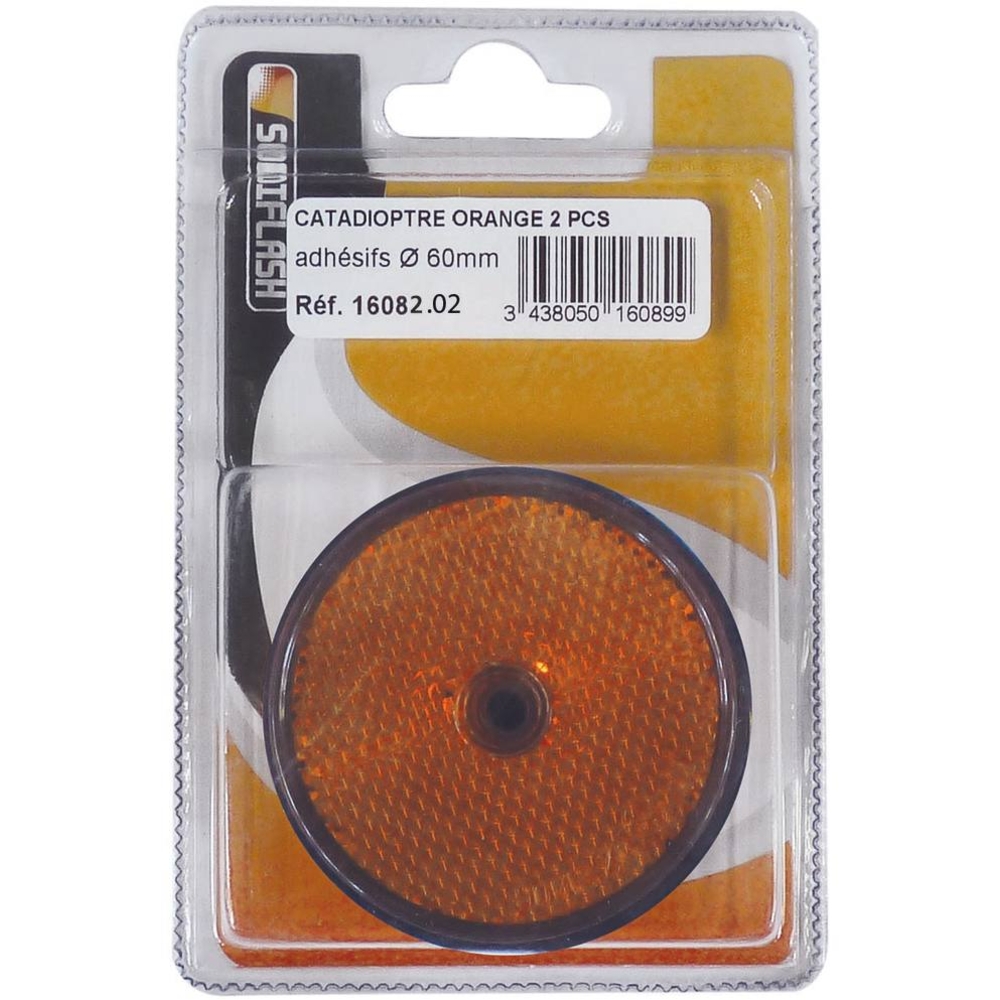 Catadioptre rond 60mm orange à  fixer AJ.BA - 16082
