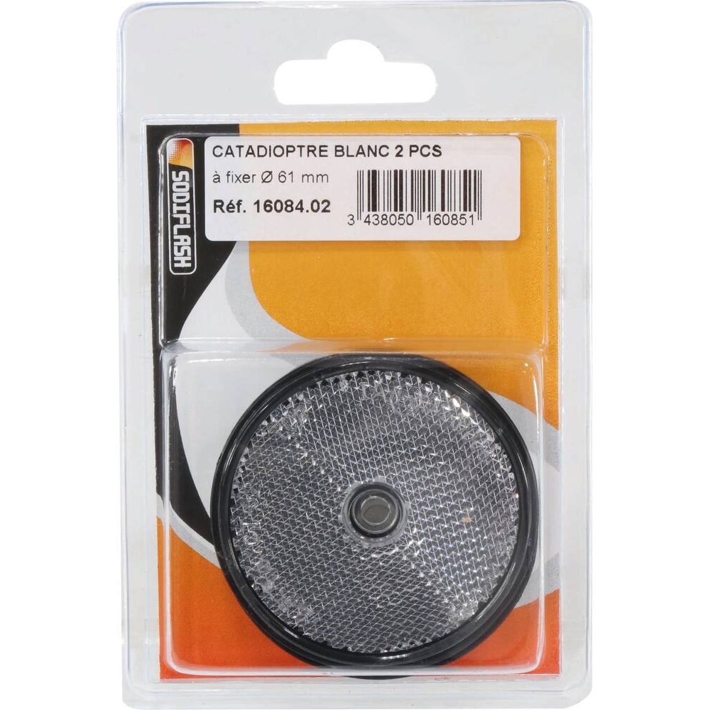 Catadioptre rond 60mm blanc à  fixer AJ.BA - 16084