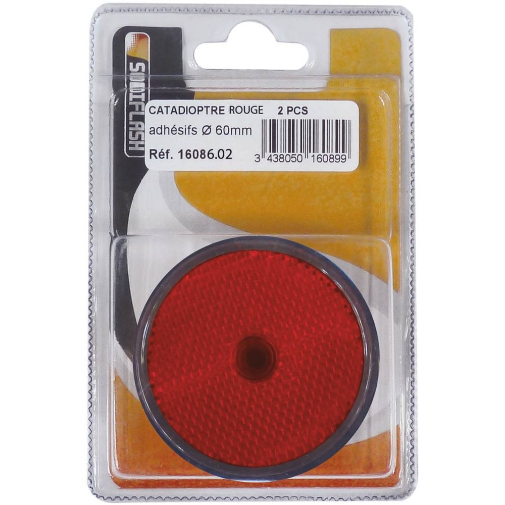Catadioptre rond 60mm rouge à  fixer AJ.BA - 16086