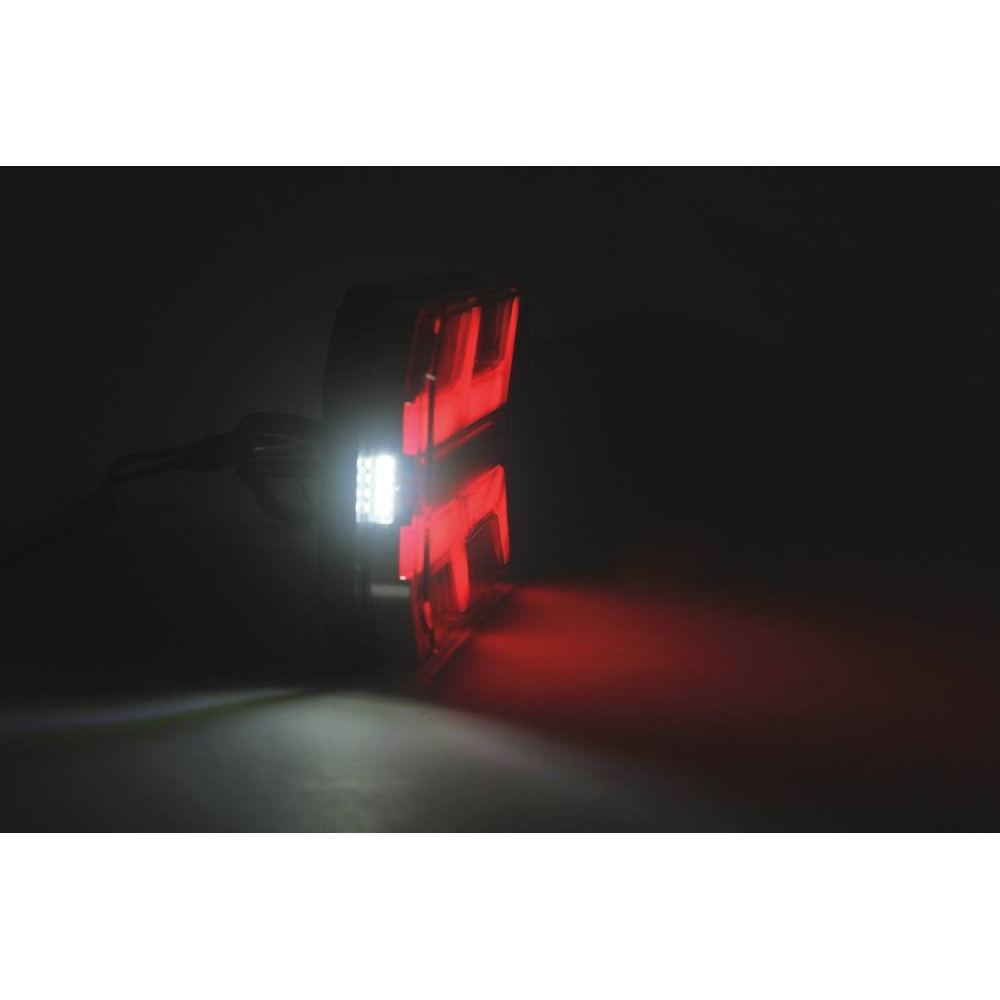 Feu arrière rectangle gauche LED 12/24V 7 fonctions 235x110mm SODIFLASH - 16095
