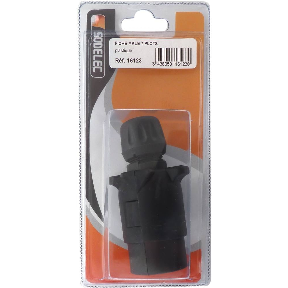 Fiche mâle plastique 7 plots - SODELEC - 16123