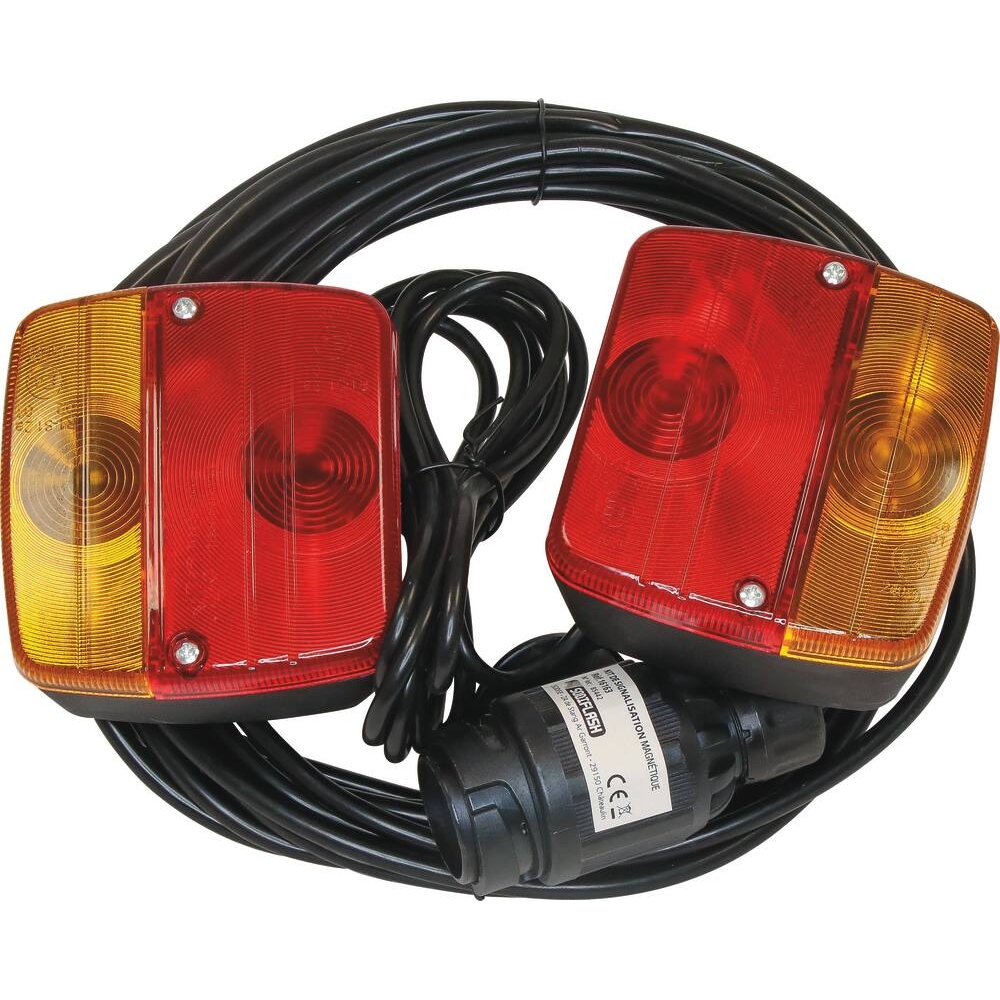 Kit de signalisation arrière 12V 7,5m magnétique avec fiche 13 plots SODIFLASH - 16163