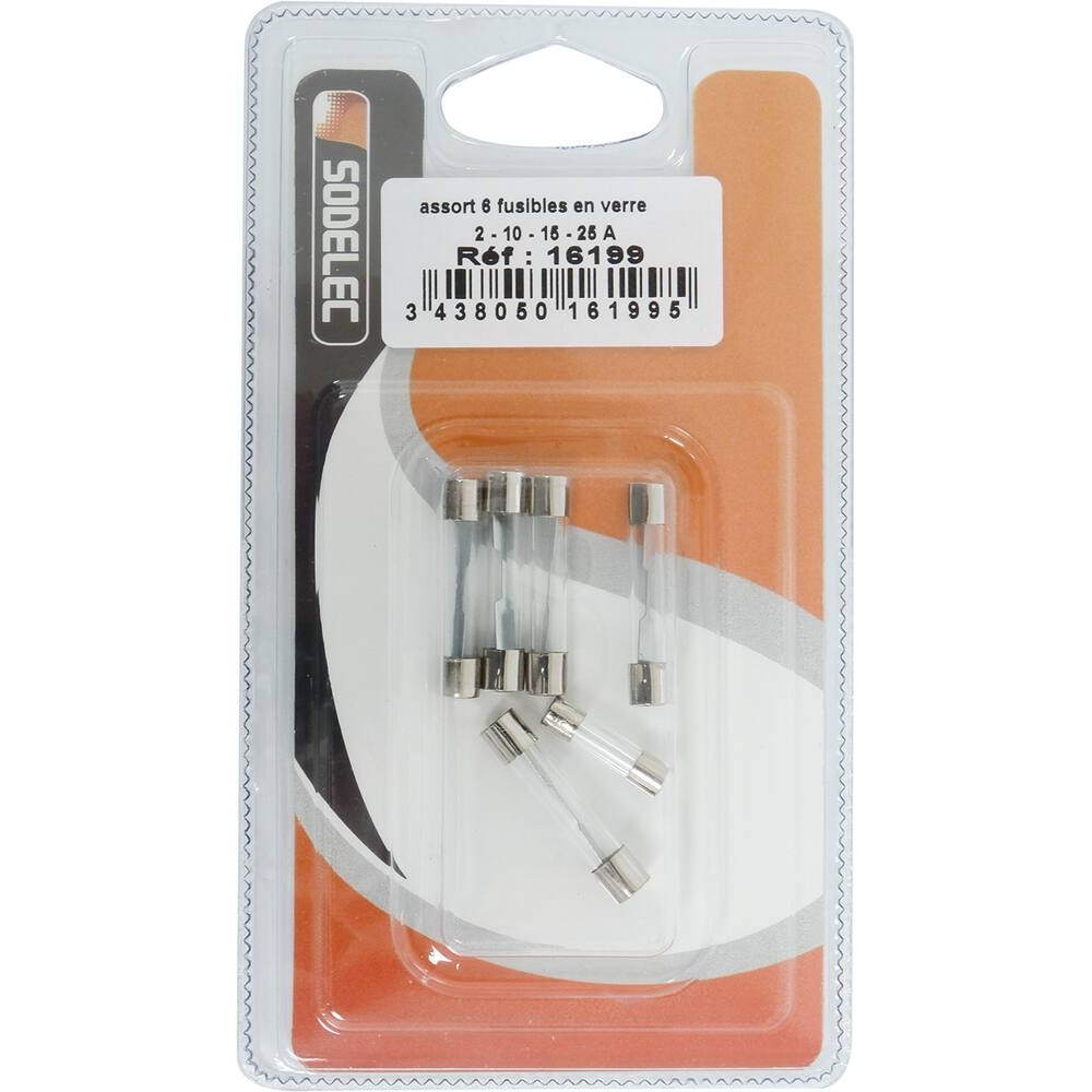 Fusible en verre assortiment - de 6 pcs SODELEC - 16199