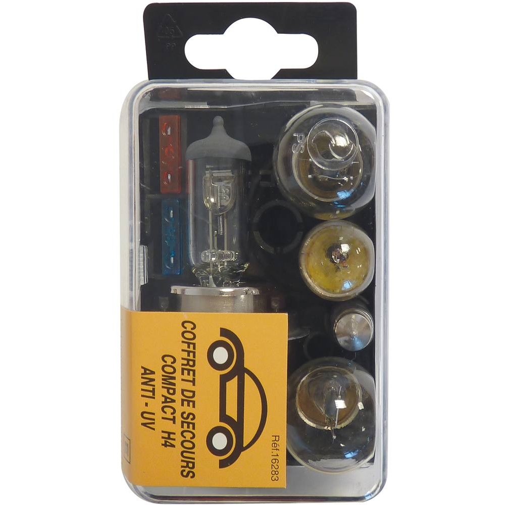 Coffret de secours 12V H4 - 5 ampoules et 2 fusibles SODELEC - 16283