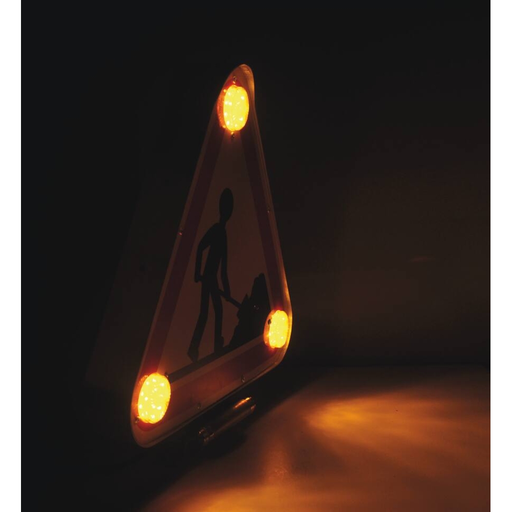 Triangle triflash à LED class 1 double face 500mm métallique SODIFLASH - 16435