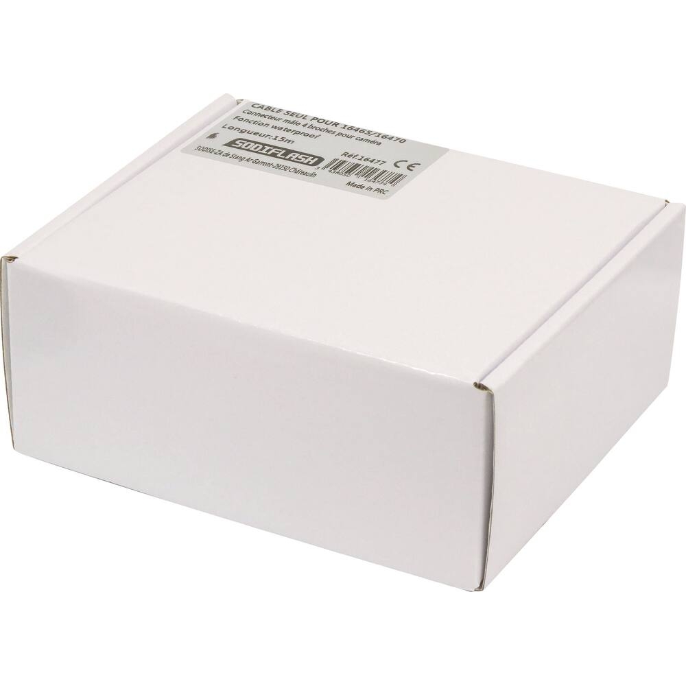 Câble 15m avec connecteur mâle 4 broches pour caméra de recul/écran vidéo SODIFLASH - 16477