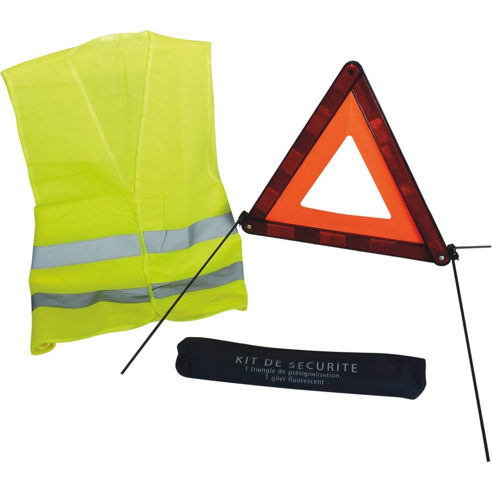 Kit de sécurité triangle + gilet jaune - 16481