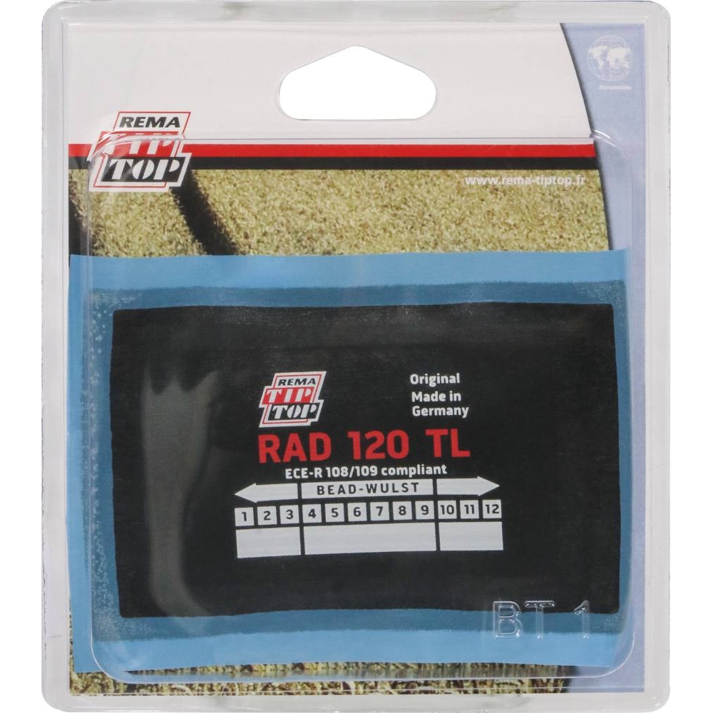 Emplâtre pour pneus RAD 120TL 2 plis 80x125mm - REMA TIP TOP - 16609