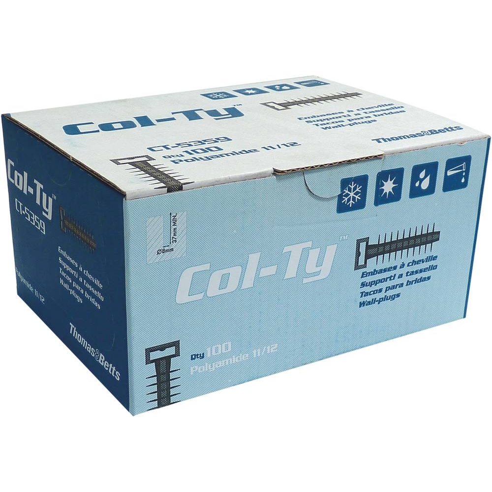 Cheville nylon d'installation Col-ty 8mm noir - lot de 100 pcs COL TY - 16707