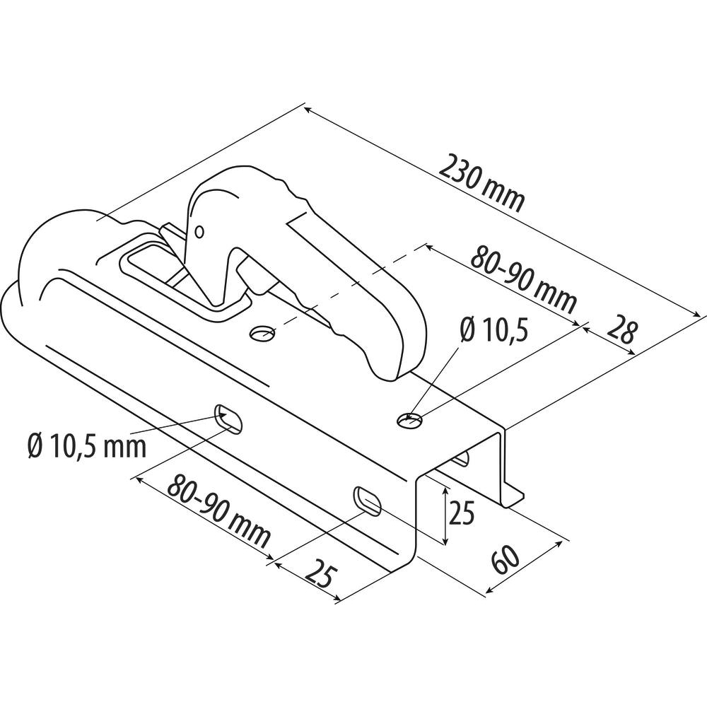 Tête d'attelage 750kg pour timon carré de 60mm ALKO - 16920