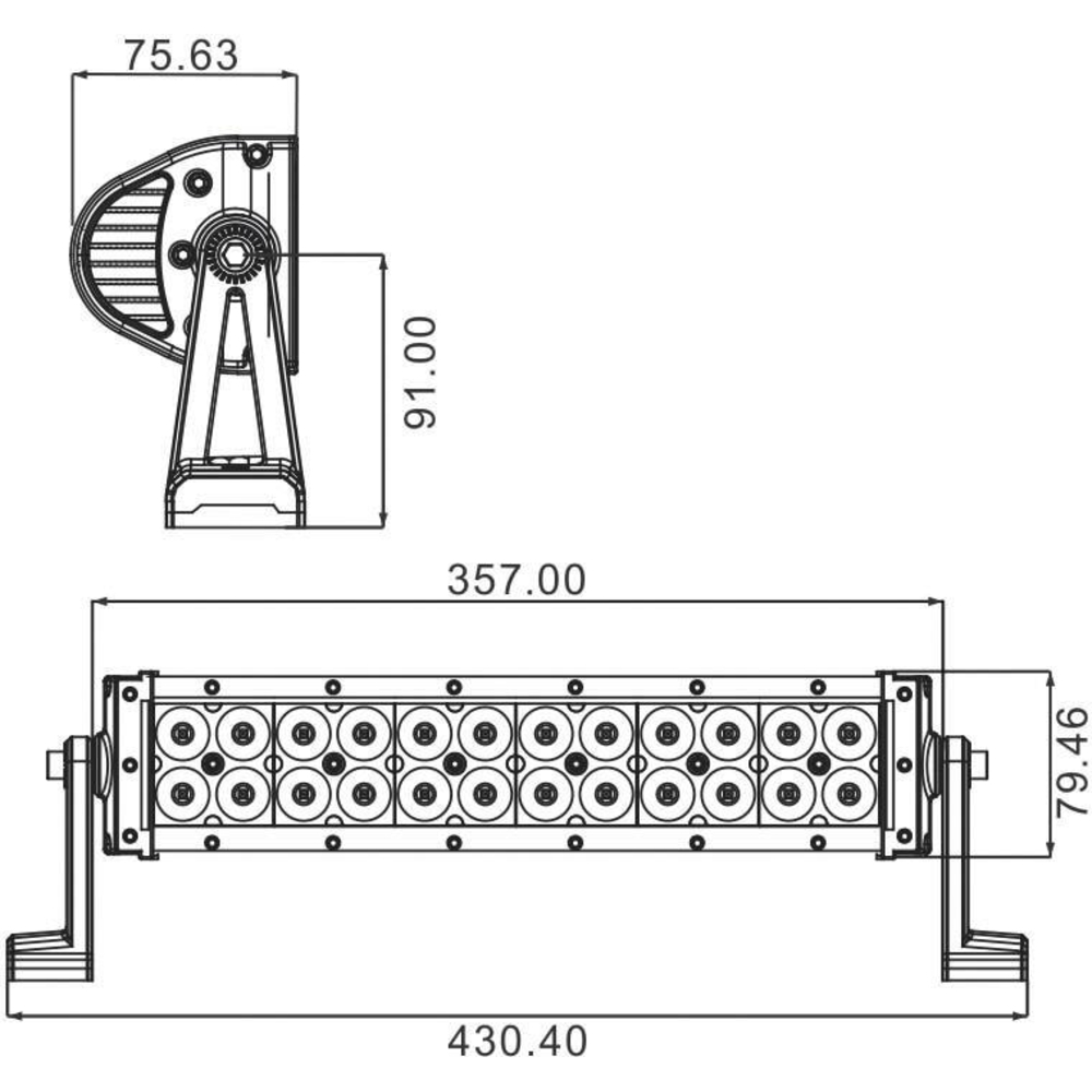 Barre d'éclairage LED 10/32V 72W 4800 lumens éclairage combiné SODIFLASH - 17032