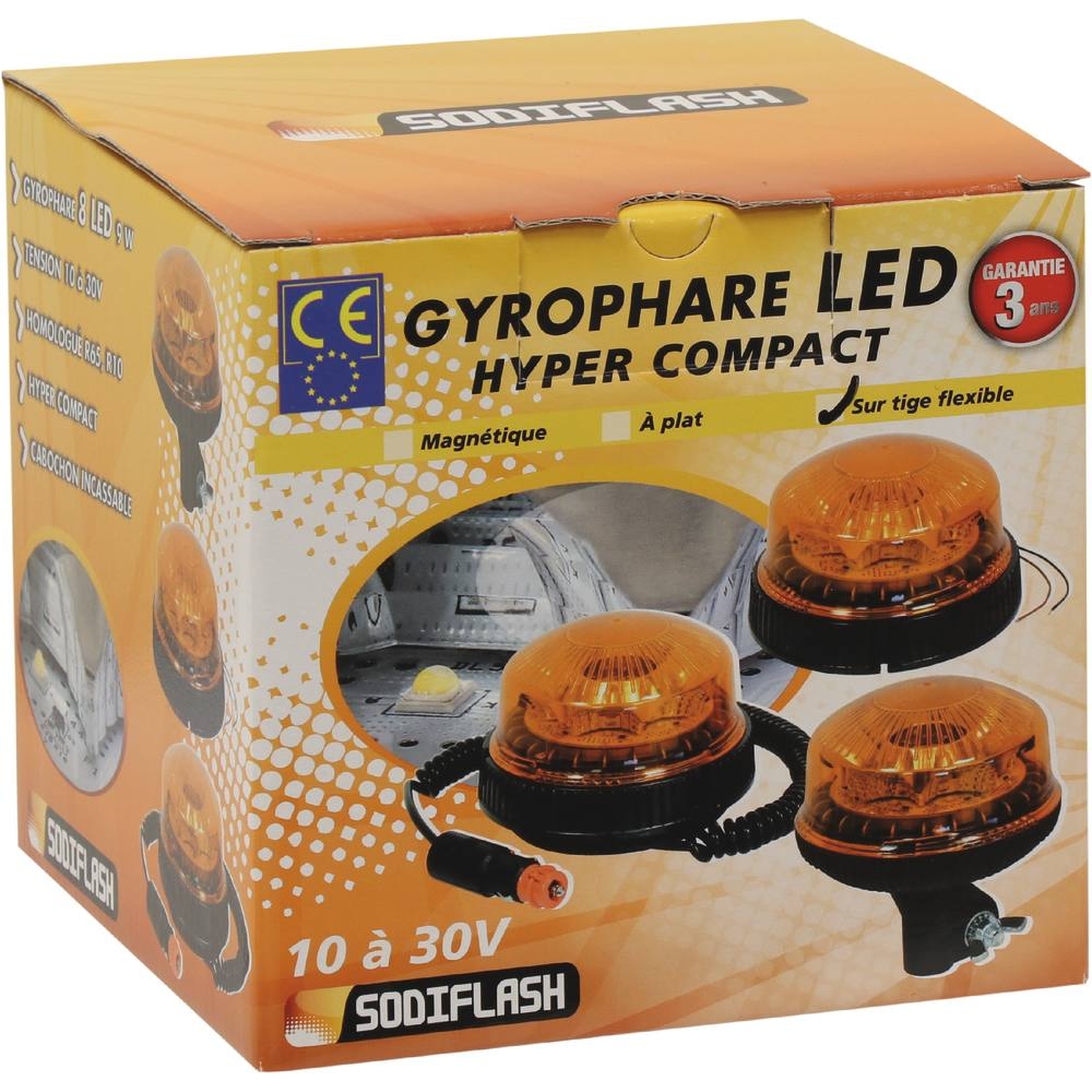 Gyrophare LED rotatif sur tige flexible SODIFLASH - 17054
