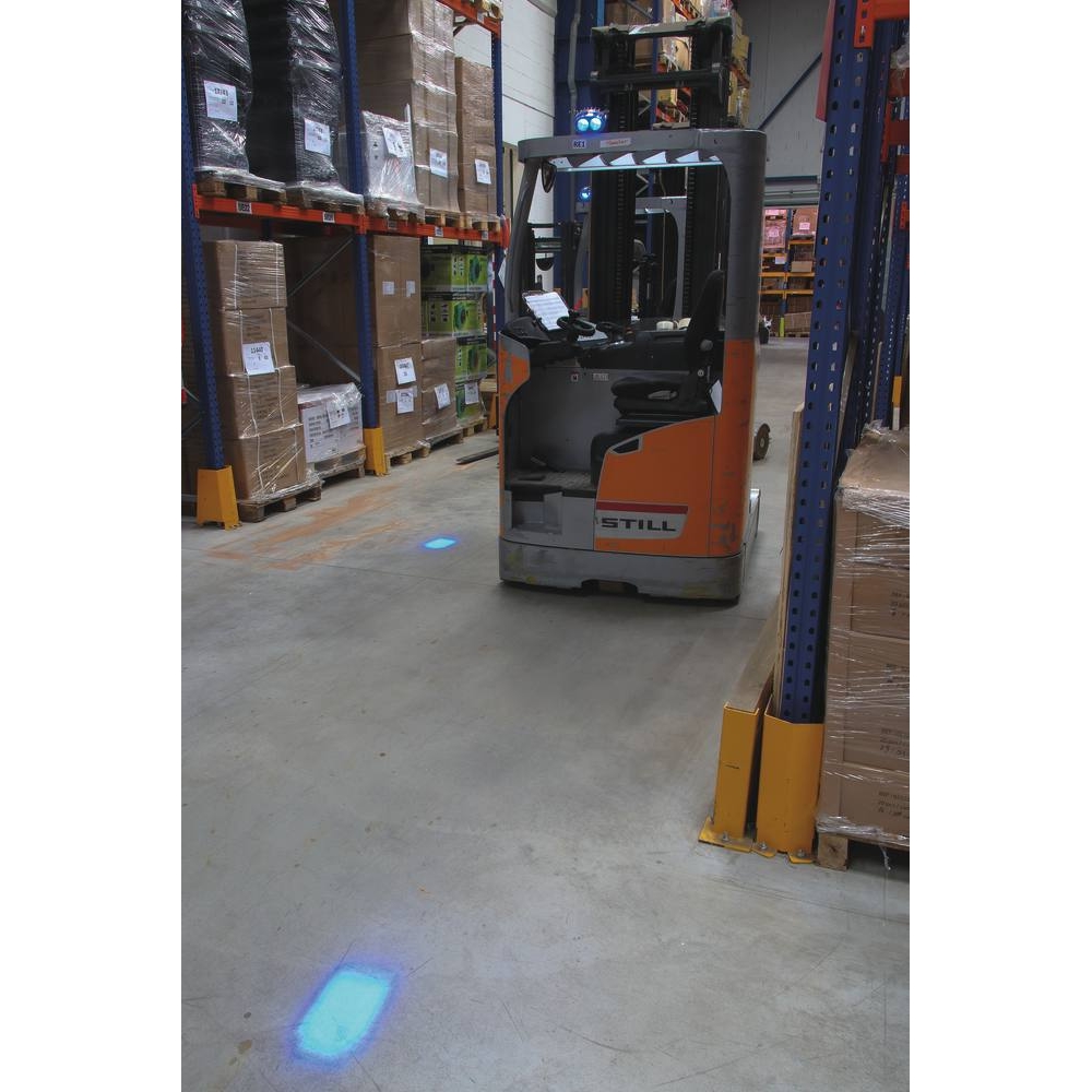 Phare de travail ovale LED 9/48V 6W 400 lumens bleu pour signalisation chariot de manutention SODIFLASH - 17120