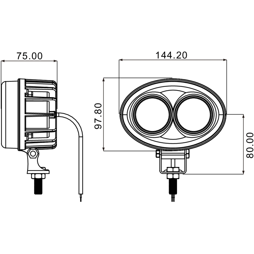 Phare de travail ovale LED 9/48V 6W 400 lumens bleu pour signalisation chariot de manutention SODIFLASH - 17120