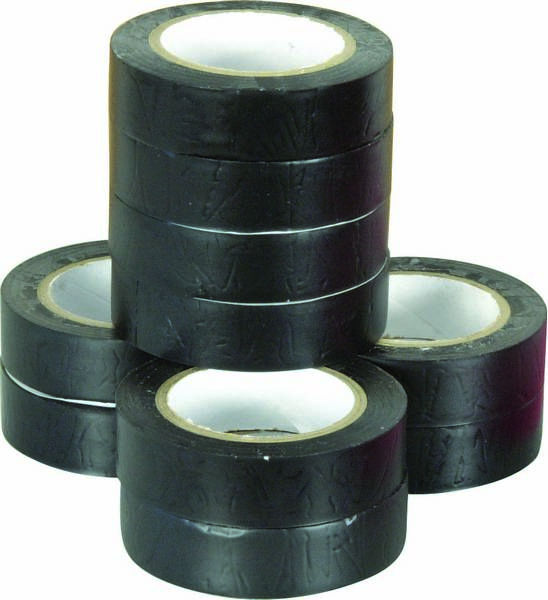 Ruban adhésif isolant PVC noir 15mmx10m - Lot de 100 - STILKER - 17203.100