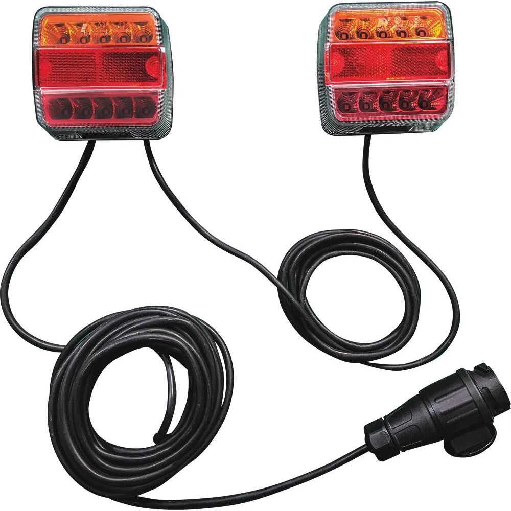 Kit de signalisation arrière LED 12V 7,5m magnétique avec fiche 13 plots - SODIFLASH - 17246