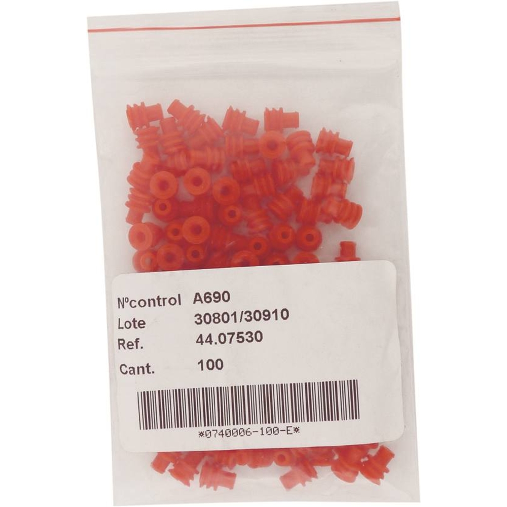 Passe câble 2,5 à 3,3mm² rouge pour connecteur étanche - lot de 100 pcs - 17363