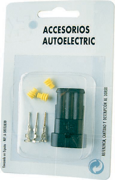 Connecteur étanche mâle complet 3 voies - SODELEC - 17375