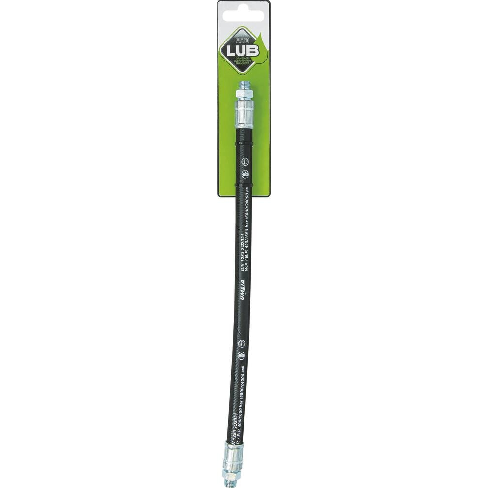 Flexible caoutchouc armé 12mm M10 300mm pour pompe à graisse - carte DRAKKAR TOOLS - 17380