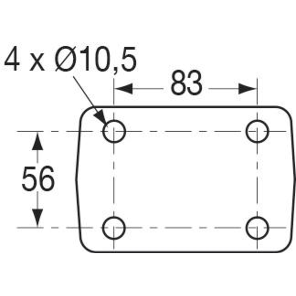 Chape mixte d'attelage 3,5T avec axe à boule 4 trous 10,5mm entraxe 83x56mm POMMIER - 17577