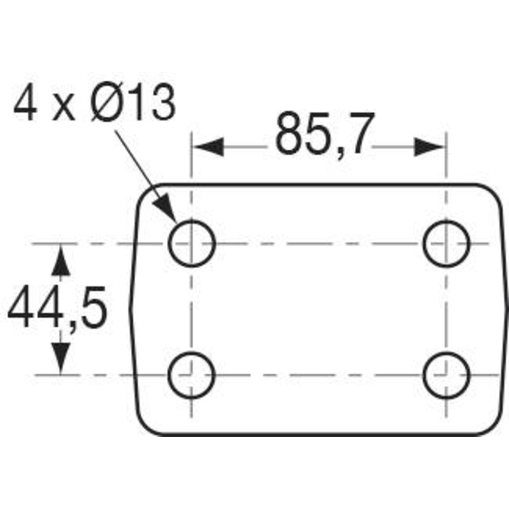 Chape mixte d'attelage 3,5T avec axe à boule 4 trous 13mm entraxe 85,7x44,5mm POMMIER - 17578