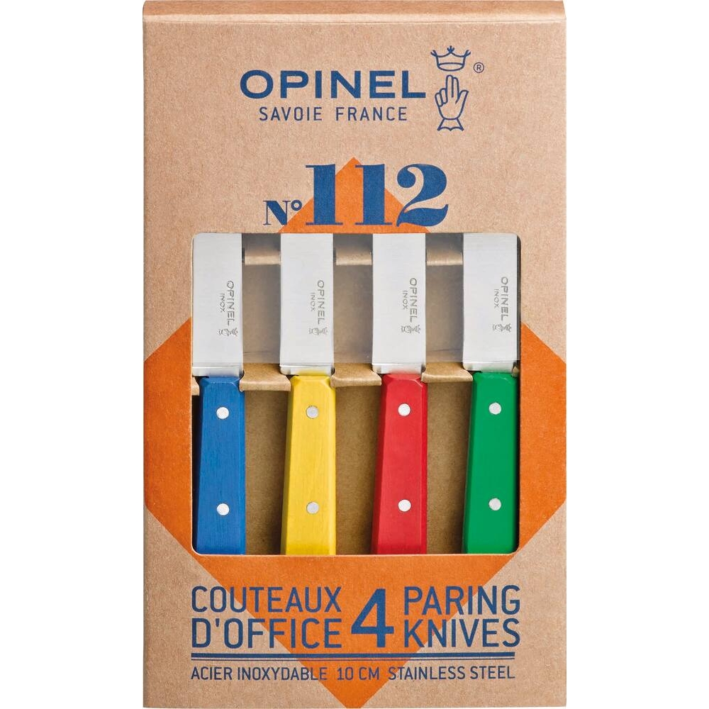 Couteau office couleur avec lame en acier inox - boîte de 4 pcs OPINEL - 17649