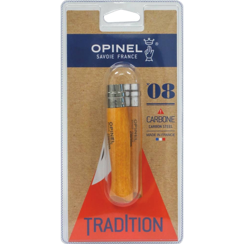 Couteau N°8 avec lame en acier carbone et bague de sécurité - OPINEL - 17663