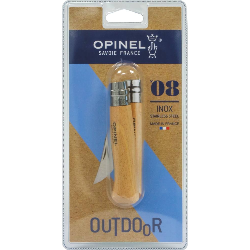 Couteau N°8 avec lame en acier inox et bague de sécurité - OPINEL - 17671