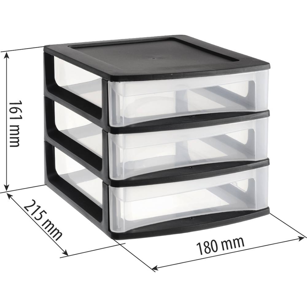 Bloc 3 tiroirs de rangement 180x215x161mm EDA - 17732