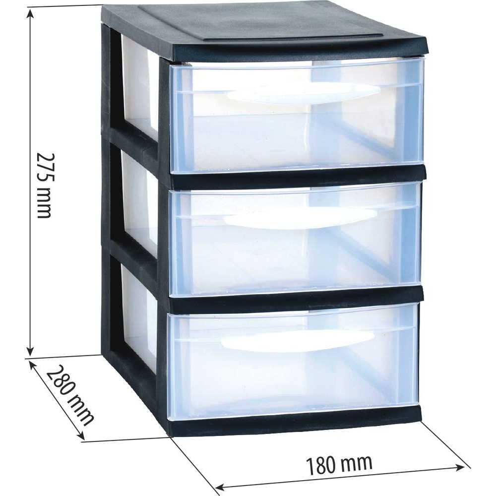 Bloc 3 tiroirs de rangement 180x280x275mm EDA - 17733