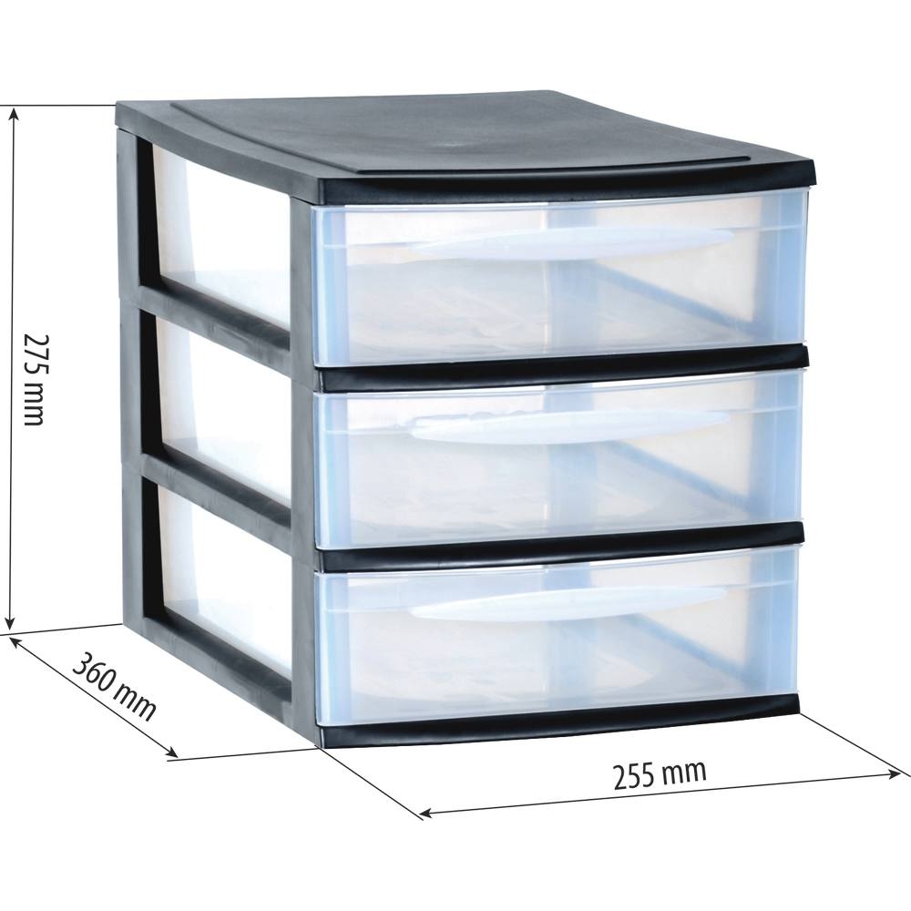 Bloc 3 tiroirs de rangement 255x360x275mm EDA - 17734